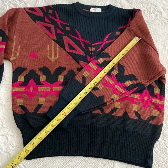 Bogner Vintage 80s Jacquard Knit Ski Sweater Desert Cactus Design Wool Sweater - Picture 13 of 14